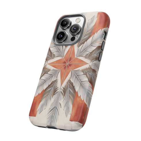 Silver Feather Compass - Impact Resistant Phone Case